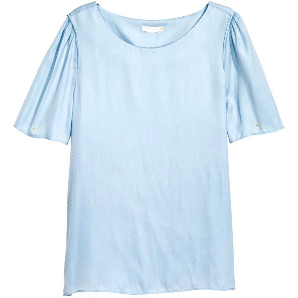 H&M Blue Patterned Blouse, Size 4